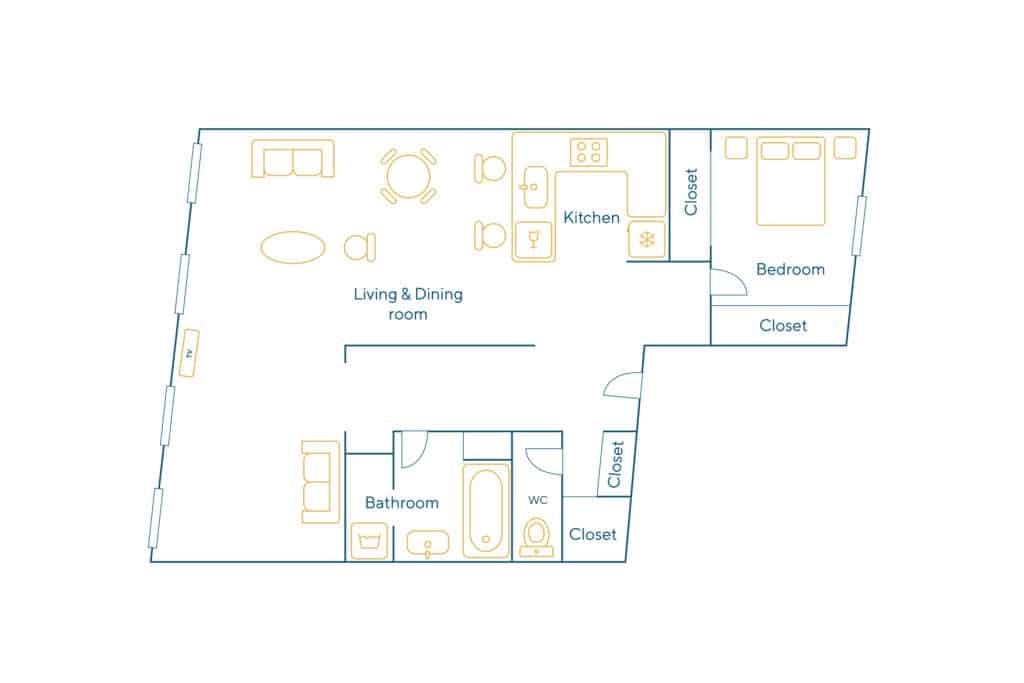 Furnished apartment - 2 rooms - 90 sqm - Arts et Metiers - Beaubourg - 75002 Paris - 102144