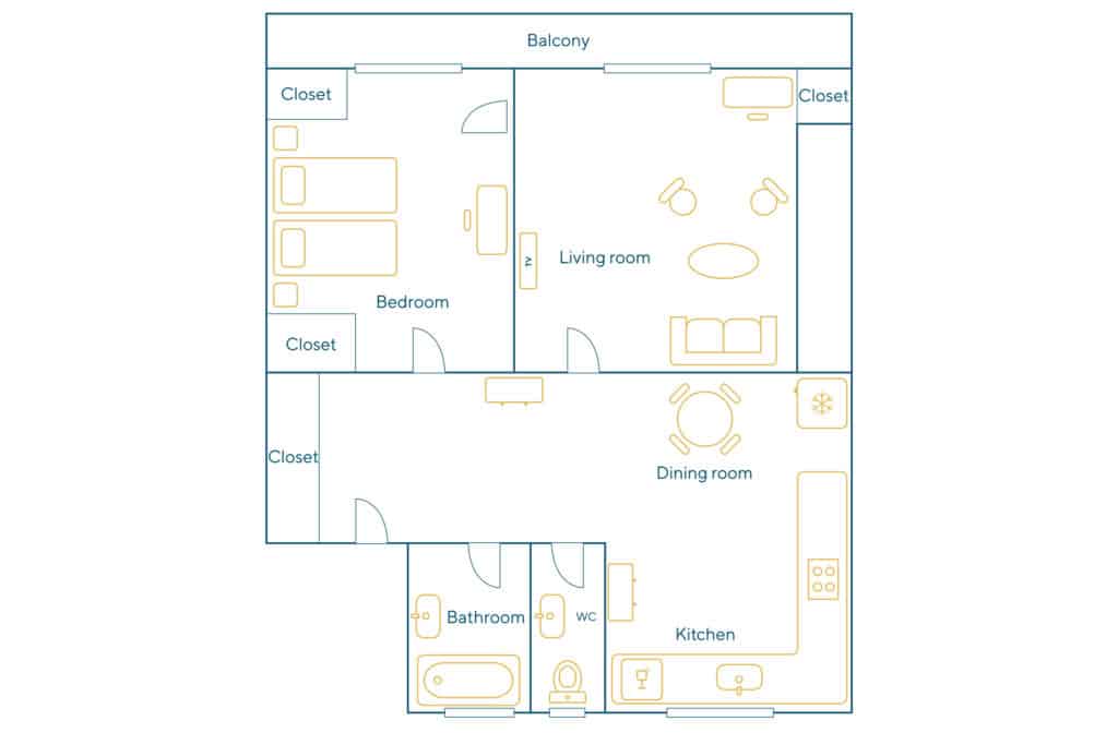 Location Appartement Meublé – 2 pièces – 60 m² – Île de la Cité – Île Saint Louis – 75004 Paris – 104247