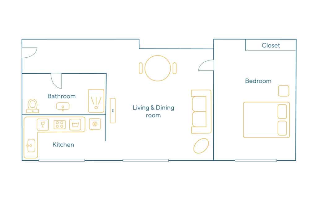 Location Appartement Meublé – 2 pièces – 32 m² – Champ de Mars – 75007 Paris – 107449 - non contractuel