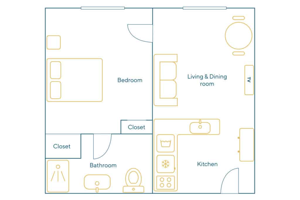 Location Appartement Meublé – 2 pièces – 25 m² – Grands Boulevards – Lafayette – 75009 Paris – 109116 - non contractuel