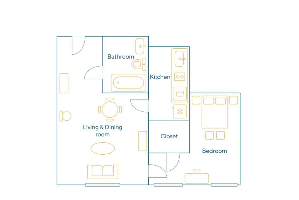 Location Appartement Meublé – 2 pièces – 42 m² – Martyrs – Saint Georges – Trinité – 75009 Paris – 109175 - non contractuel