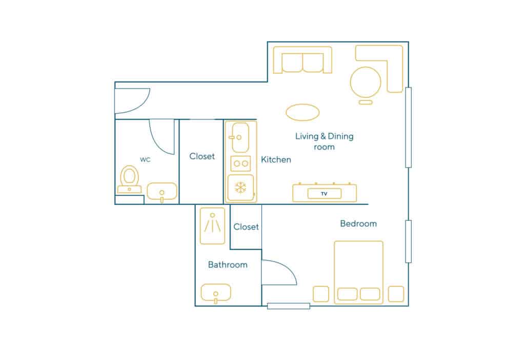 Location Appartement Meublé – 2 pièces – 32 m² – Montmartre – Pigalle – 75018 Paris – 118944 - non contractuel
