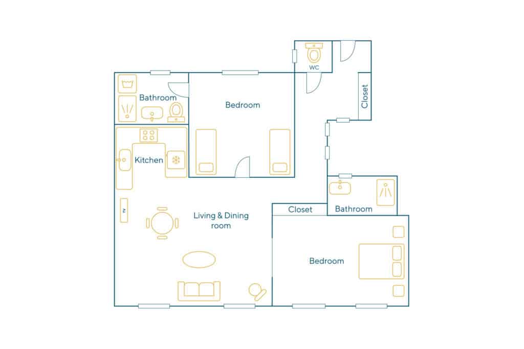 Furnished apartment – 3 rooms – 80 sqm – Hôtel de Ville – Beaubourg – 75004 Paris – 204299 - non contractual