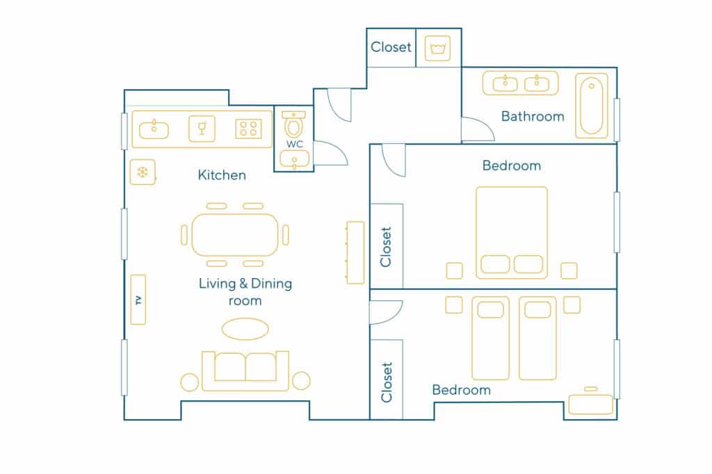 Location Appartement Meublé – 3 pièces – 63 m² – Champ de Mars – 75007 Paris – 207211 - non contractuel