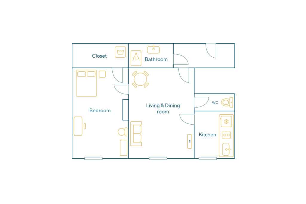 Furnished apartment – 2 rooms – 42 sqm – Jardin des Plantes – Mouffetard – 75005 Paris – 105400 - non contractual