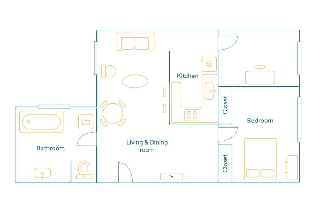 Location Appartement Meublé – 2 pièces – 40 m² – Bastille – Faubourg St Antoine – 75011 Paris – 111291