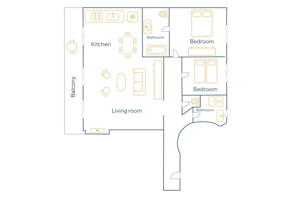 Location Appartement Meublé – 3 pièces – 76 m² – Montorgueil – 75002 Paris – 202090