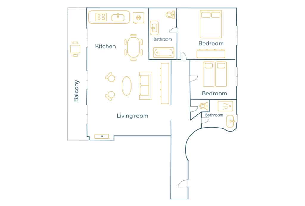 Furnished apartment – 3 rooms – 76 sqm – Montorgueil – 75002 Paris – 202090