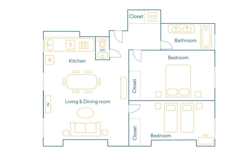 Furnished apartment – 3 rooms – 63 sqm – Champ de Mars – 75007 Paris – 207211