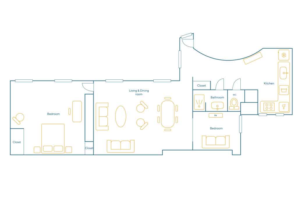 Location Appartement Meublé – 3 pièces – 75 m² – Champs Elysées – Etoile – 75008 Paris – 208421