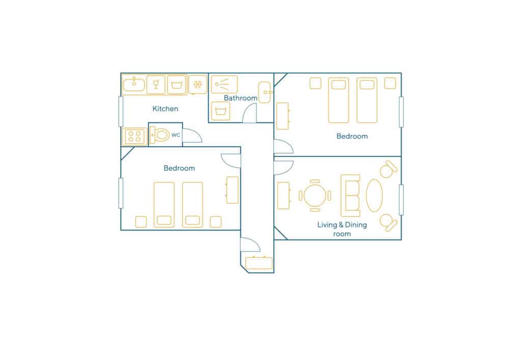 Furnished apartment – 3 rooms – 54 sqm – Parc Montsouris – 75014 Paris – 214129