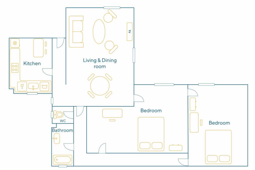 Location Appartement Meublé – 3 pièces – 74 m² – Auteuil – St Cloud – 75016 Paris – 216123