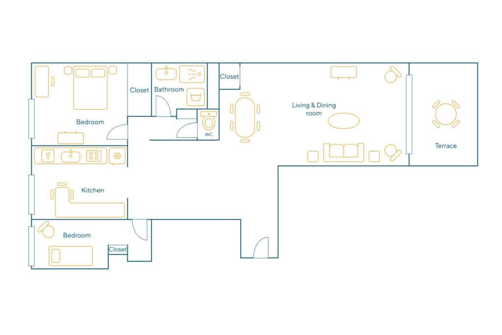 Location Appartement Meublé – 3 pièces – 92 m² – Porte Maillot – Etoile – Ternes – 75017 Paris – 217226