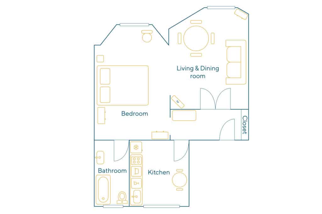 Furnished apartment – 1 room – 40 sqm – Champ de Mars – 75015 Paris – S15137